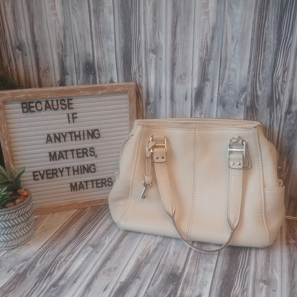 Fossil Blackburn Leather Satchel Shoulder Handbag